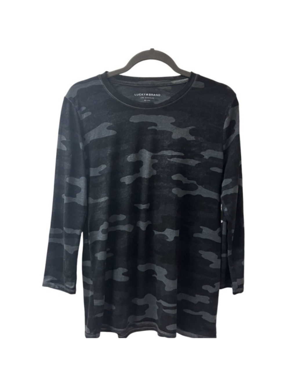 Streetwear Gorpcore Lucky Brand Black Camo Lightweight Top LARGE Grungy Military